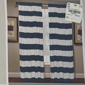 Blue & White Striped Curtain Panels – 54"w x 84"L | Set of 8 Panels